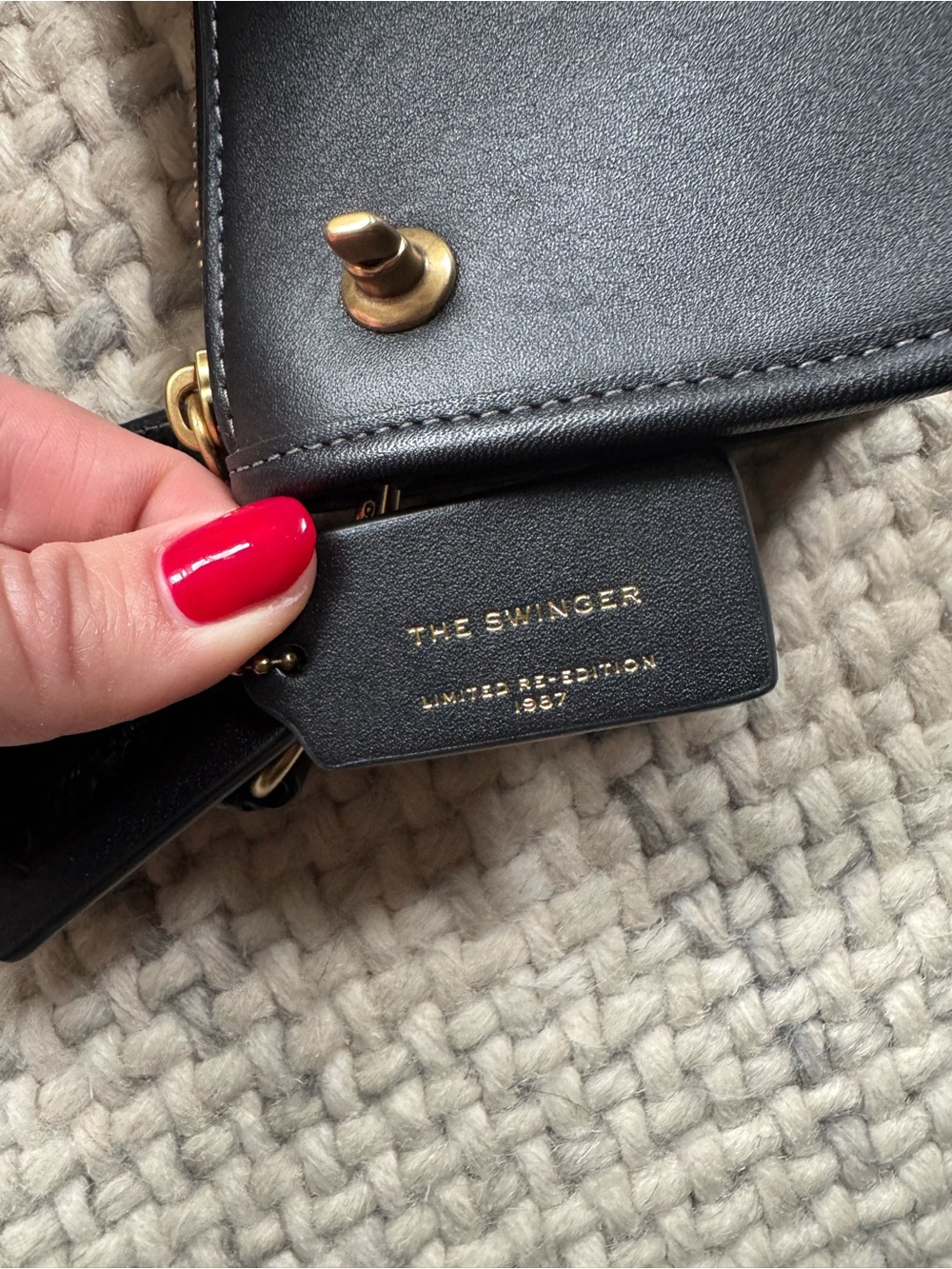 Coach The Swinger 20 Small Black Leather Shoulder Bag - Picture 4 of 8